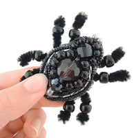 BP-229C Beadwork kit for creating brooch Crystal Art "Spider" - Wizardi