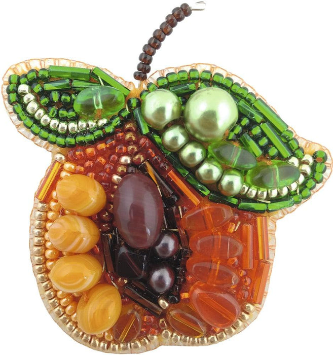 BP-233C Beadwork kit for creating brooch Crystal Art "Apricot" - Wizardi