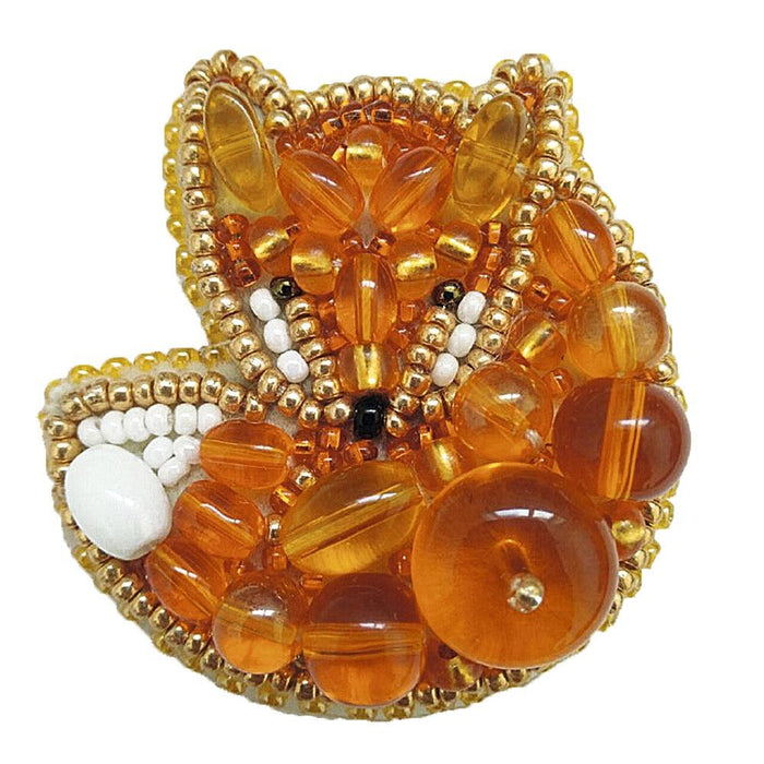 BP-241C Beadwork kit for creating brooch Crystal Art "Fox" - Wizardi