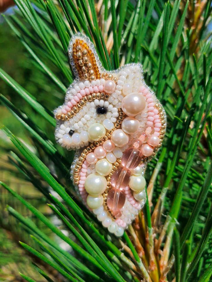 BP-244C Beadwork kit for creating brooch Crystal Art "Unicorn" - Wizardi