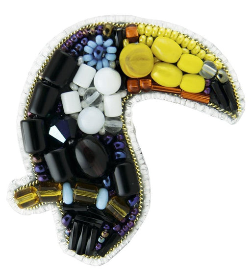 BP-260C Beadwork kit for creating brooch Crystal Art "Toucan" - Wizardi