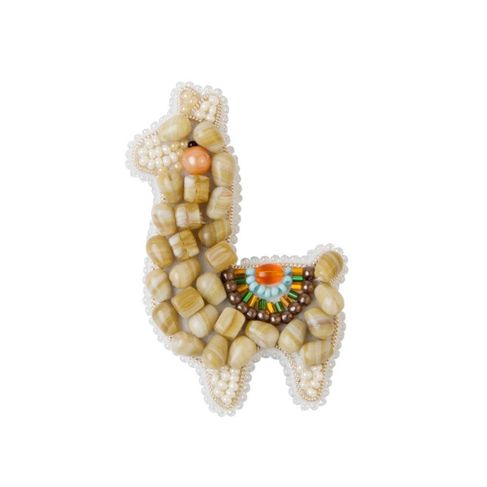 BP-289C Beadwork kit for creating brooch Crystal Art "Lama" - Wizardi