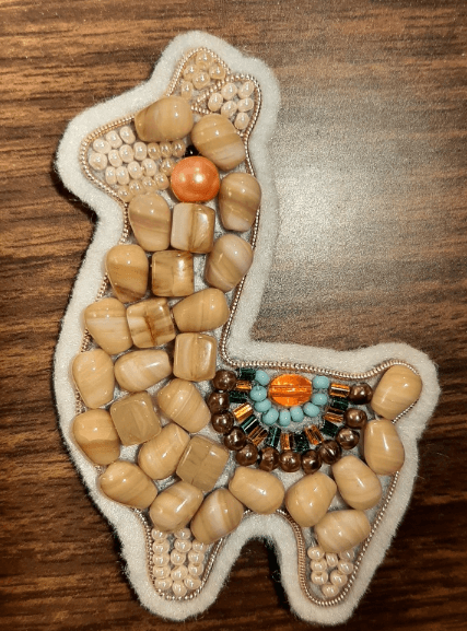 BP-289C Beadwork kit for creating brooch Crystal Art "Lama" - Wizardi