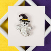 BP-333C Beadwork kit for creating brooch Crystal Art "Ghost" - Wizardi