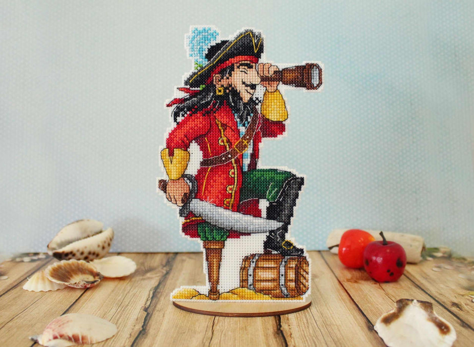 Brave Pirate SR-450 Plastic Canvas Counted Cross Stitch Kit - Wizardi