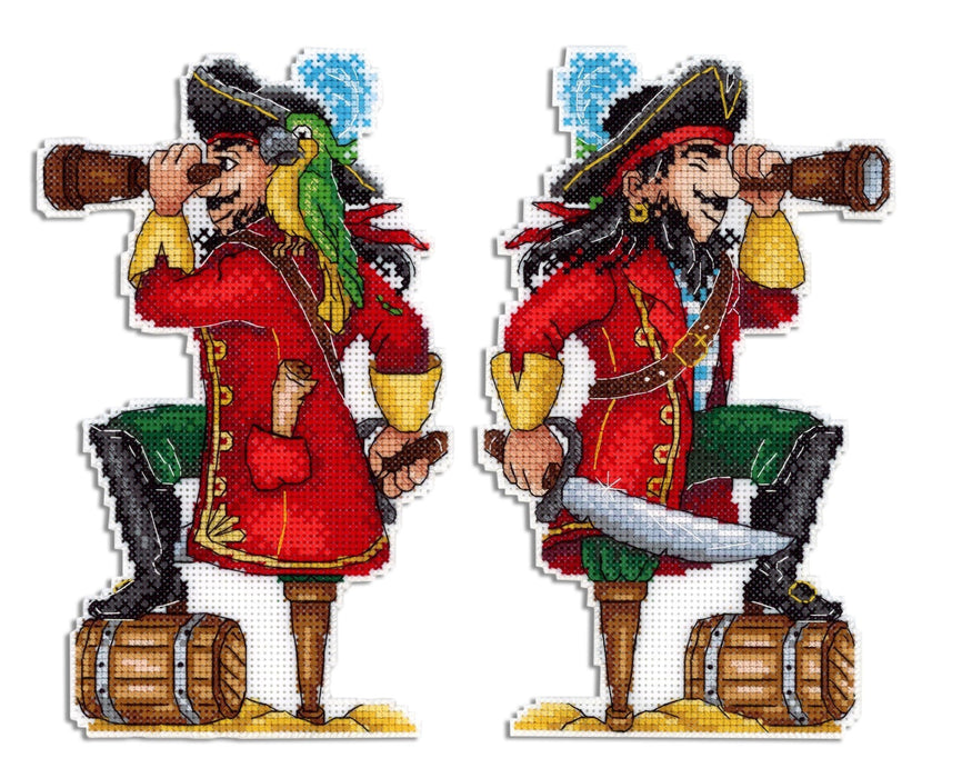 Brave Pirate SR-450 Plastic Canvas Counted Cross Stitch Kit - Wizardi