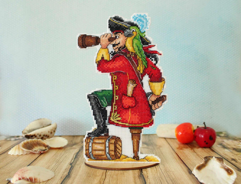 Brave Pirate SR-450 Plastic Canvas Counted Cross Stitch Kit - Wizardi