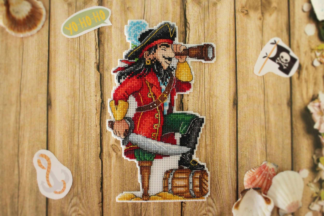 Brave Pirate SR-450 Plastic Canvas Counted Cross Stitch Kit - Wizardi