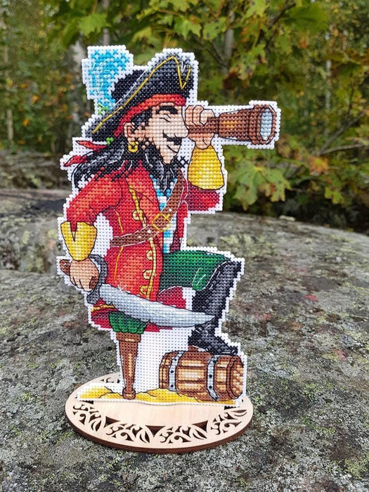 Brave Pirate SR-450 Plastic Canvas Counted Cross Stitch Kit - Wizardi