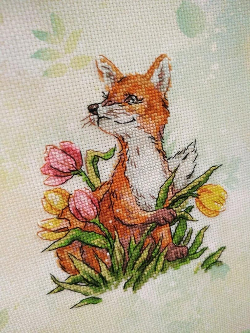 Breath of Spring. Little Fox - PDF Cross Stitch Pattern - Wizardi