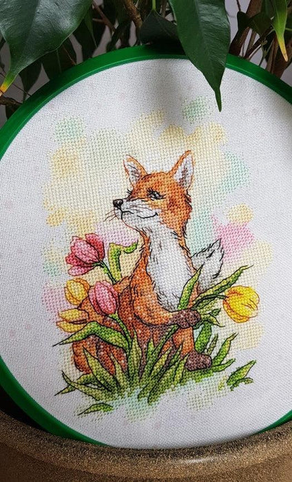 Breath of Spring. Little Fox - PDF Cross Stitch Pattern - Wizardi