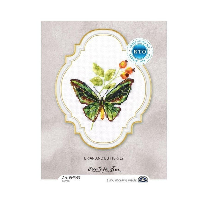 Briar and butterfly EH363 Counted Cross Stitch Kit - Wizardi