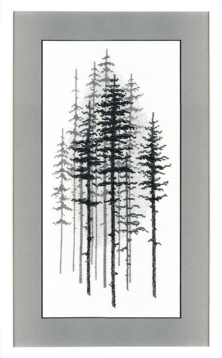 BT-1014C Mixed technique stitch kit Crystal Art "Foggy forest" - Wizardi