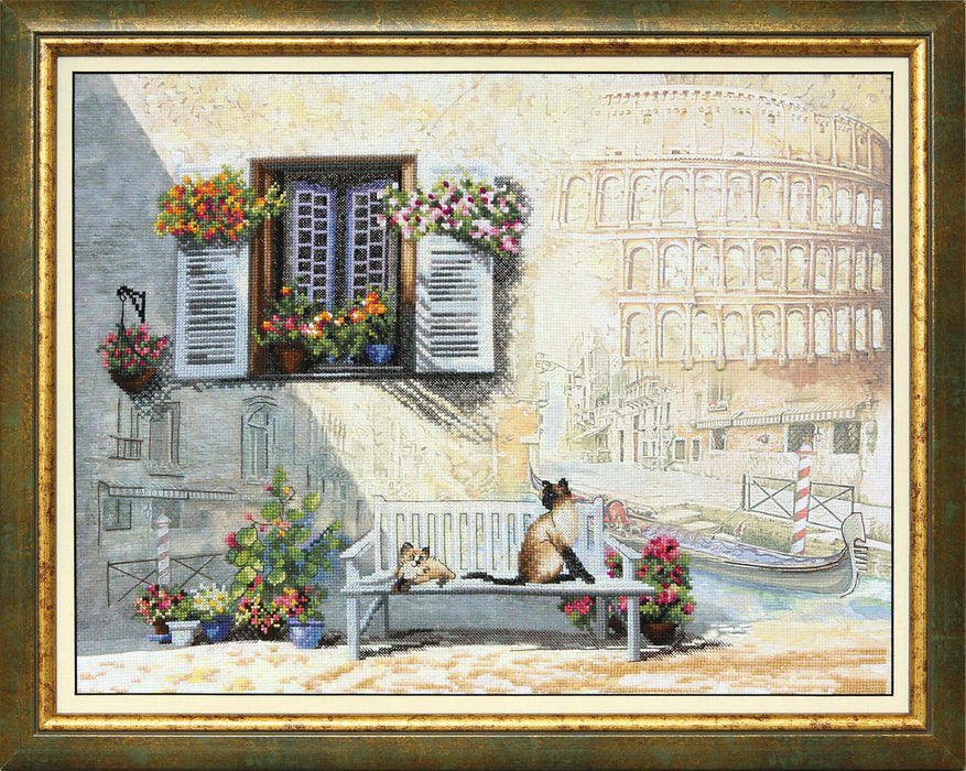 BT-521C Embellished stitch kit Crystal Art "Journey along Italy" - Wizardi