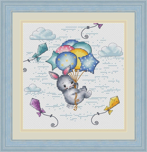 Bunny on Balloons - PDF Cross Stitch Pattern - Wizardi