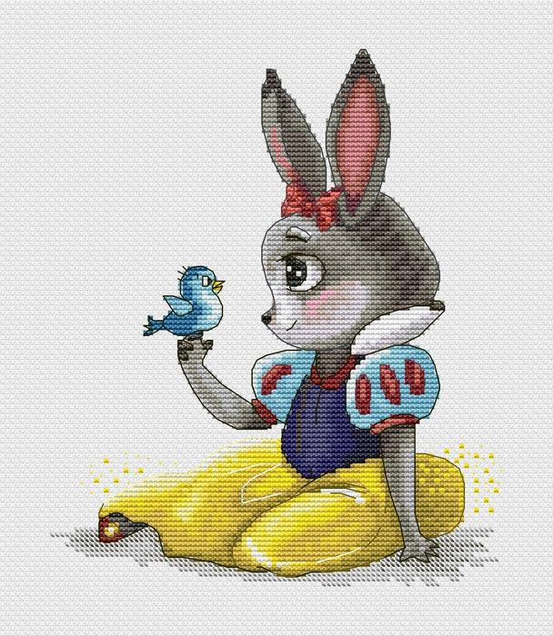 Bunny Snow White - PDF Cross Stitch Pattern - Wizardi