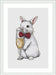 Bunny with Champagne. - PDF Cross Stitch Pattern - Wizardi