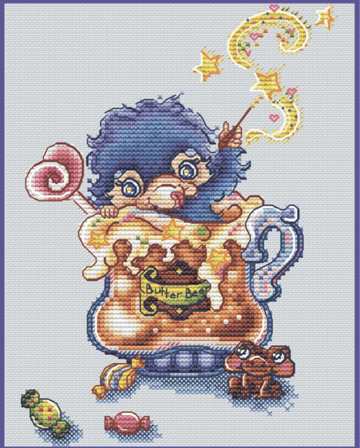 Butter Bear - PDF Cross Stitch Pattern - Wizardi