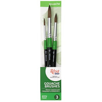 Rosa Studio Set of paint brushes 19. Pony. 3pc. Round (N4,10,12). Short Handle.
