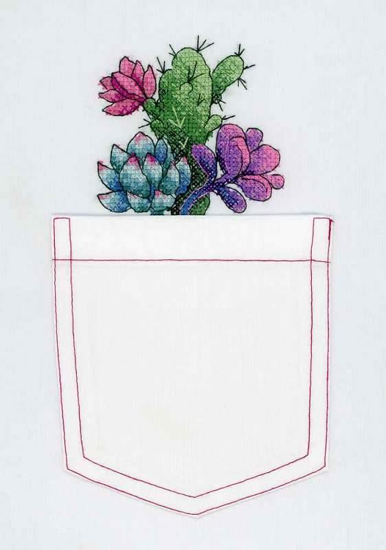 Cactuses Cross Stitch on Clothes kit B-240 / SV-240 - Wizardi