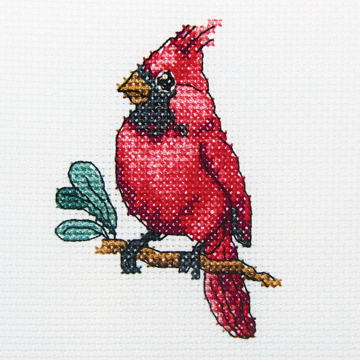 Cardinal bird H220 Counted Cross Stitch Kit - Wizardi
