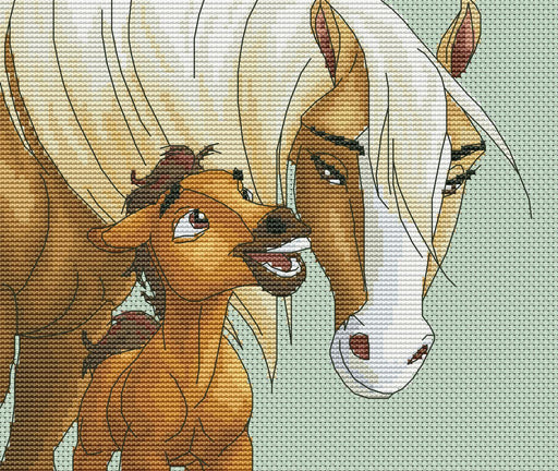 Cartoon Horses - Free PDF Cross Stitch Pattern - Wizardi