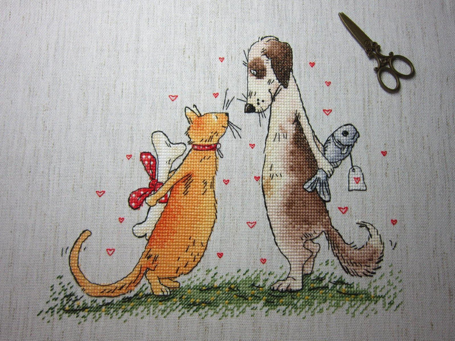 Cat and Dog - PDF Counted Cross Stitch Pattern - Wizardi