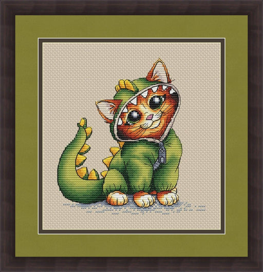 Cat in the Dragon Suit. Kitten - PDF Cross Stitch Pattern - Wizardi