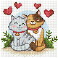 Cat Love CS2696 7.9 x 7.9 inches Crafting Spark Diamond Painting Kit - Wizardi