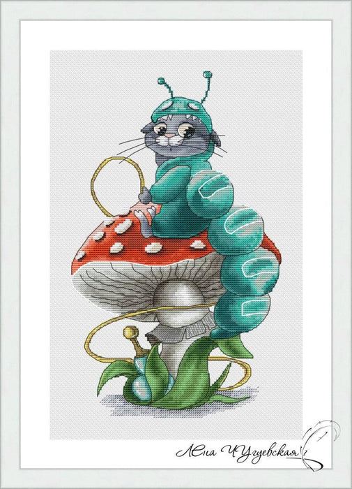 Caterpillar. Alice in Wonderland - PDF Cross Stitch Pattern - Wizardi