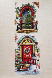 Christmas Balcony - PDF Cross Stitch Pattern - Wizardi