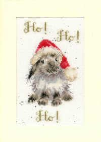 Christmas Card - Ho! Ho! Ho! XMAS49 Counted Cross Stitch Kit - Wizardi