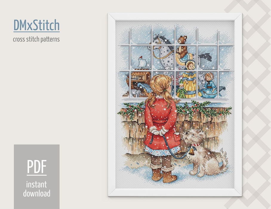 Christmas Cross stitch pattern Cozy Cross Stitch pdf Modern cross stitch pattern Toy shop cross stitch Kids Counted cross stitch - Wizardi