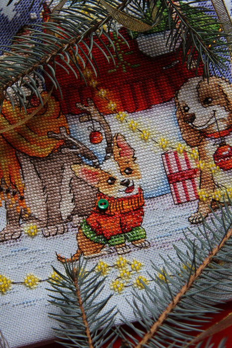 Christmas Cross stitch pattern PDF for instant download Digital counted cross stitch chart DMC Cross stitch design, Snowman, Dog, Animal - Wizardi