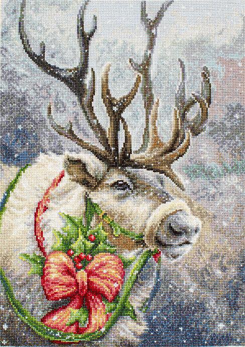 Christmas Deer B598L Counted Cross-Stitch Kit - Wizardi