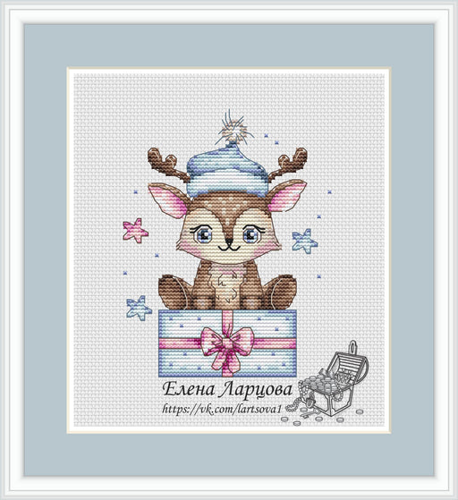 Christmas Deer - PDF Cross Stitch Pattern - Wizardi