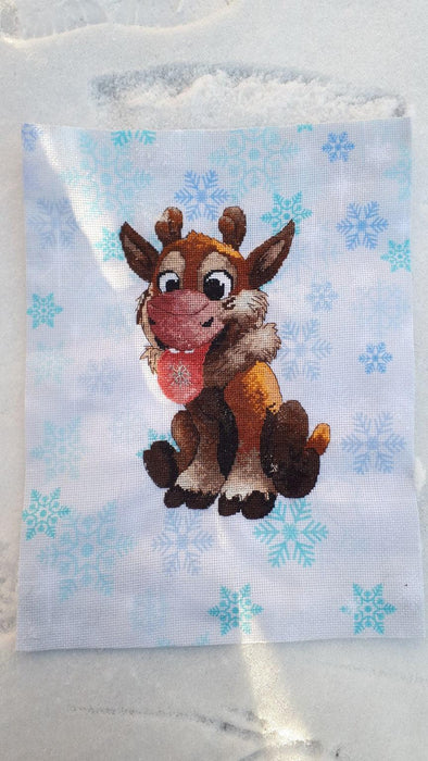 Christmas Deer - PDF Free Cross Stitch Pattern - Wizardi