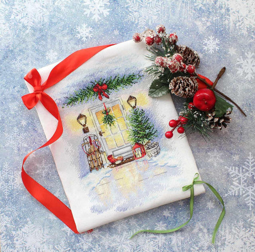 Christmas Door Cross Stitch Kit A-018 / SA-018 - Wizardi