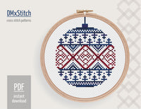 Christmas ornament Free Cross stitch pattern Folk Cross Stitch pdf Modern cross stitch pattern Scandinavian cross stitch Counted cross stitch - Wizardi
