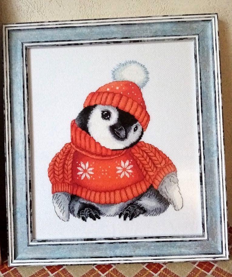 Christmas Penguin - PDF Counted Cross Stitch Pattern - Wizardi