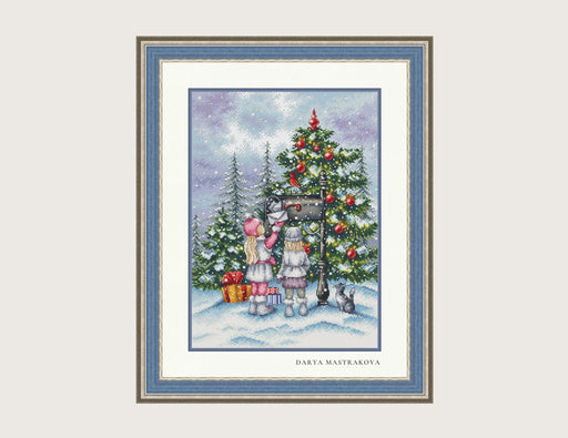 Christmas Post Cross stitch pattern PDF for instant download Digital counted cross stitch chart DMC Cross stitch design, Girls, Kid, Santa - Wizardi