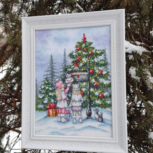 Christmas Post Cross stitch pattern PDF for instant download Digital counted cross stitch chart DMC Cross stitch design, Girls, Kid, Santa - Wizardi