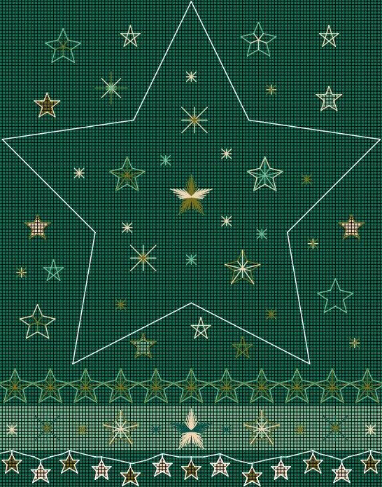 Christmas Star - PDF Free Cross Stitch Pattern - Wizardi