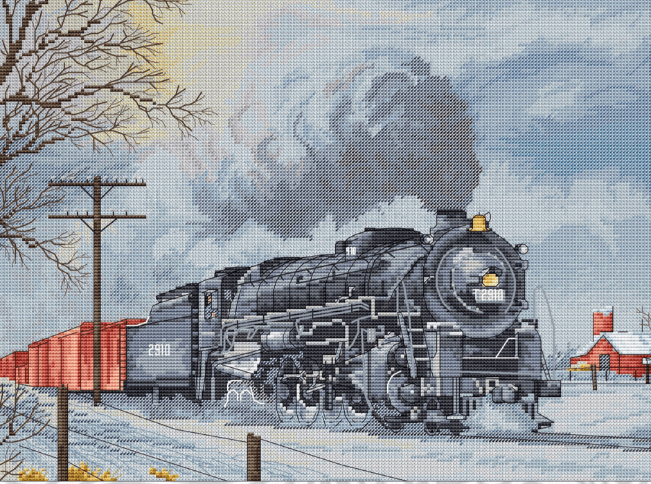 Christmas Train - PDF Cross Stitch Pattern - Wizardi