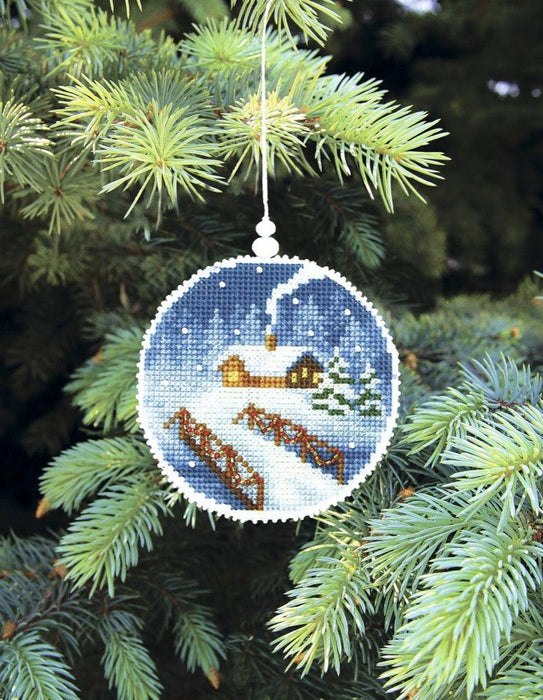 Christmas tree toy cross-stitch kit T-20C Set of pictures "Winter evening" - Wizardi