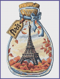 Cities in the Bottles. Paris - PDF Cross Stitch Pattern - Wizardi