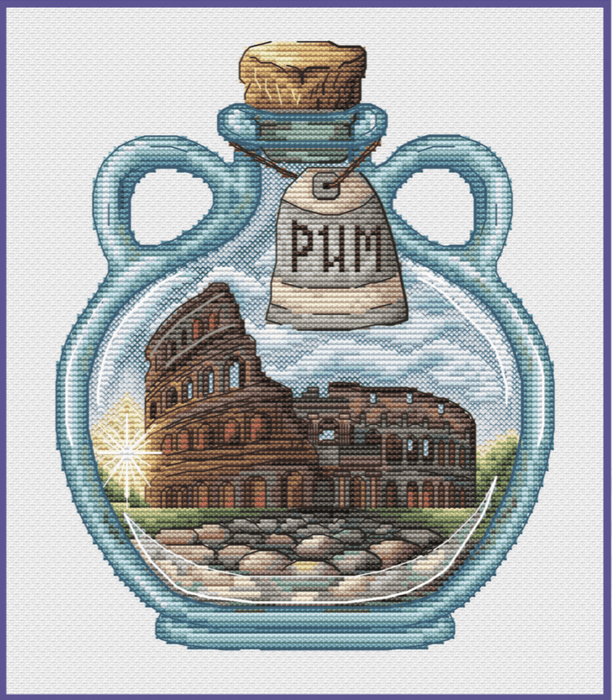 Cities in the Bottles. Rome - PDF Cross Stitch Pattern - Wizardi