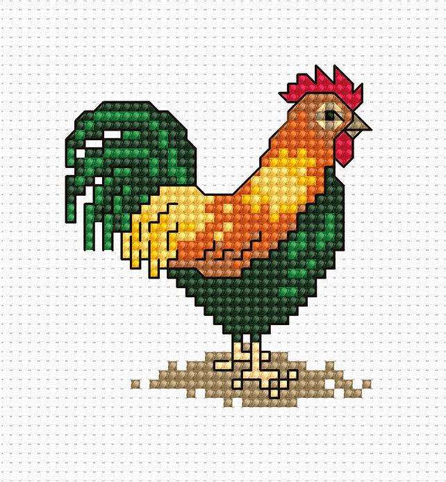 Cock B018L Counted Cross-Stitch Kit - Wizardi