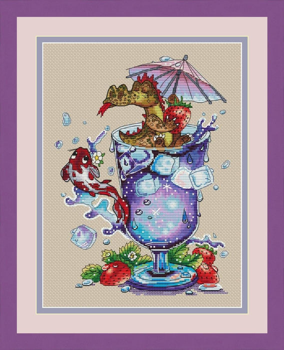 Cocktail Dragon - PDF Cross Stitch Pattern - Wizardi