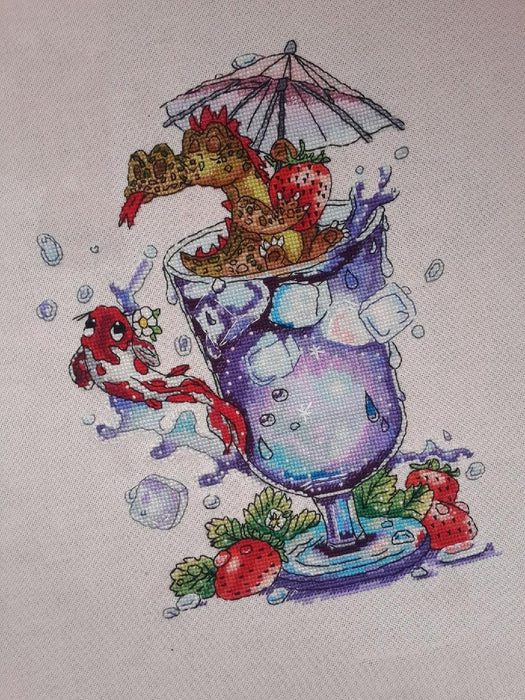 Cocktail Dragon - PDF Cross Stitch Pattern - Wizardi